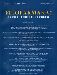 Fitofarmaka: Jurnal Ilmiah Farmasi Vol. 10 No. 1 Juni 2020