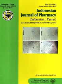 Indonesian Journal Of Pharmacy  (Indonesian J. Pharm.)
Vol. 31 No. 1 January – March 2020
