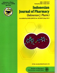 Indonesian Journal Of Pharmacy  (Indonesian J. Pharm.)
Vol. 31 No. 2 April – June 2020