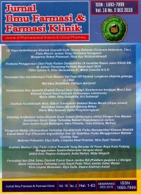 Jurnal Ilmu Farmasi & Farmasi Klinik  (Journal of Pharmaceutical Science & Clinical Pharmacy) Vol. 16 No. 2 Desember 2019