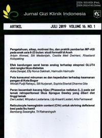 Jurnal Gizi Klinik Indonesia Vol. 16 No.1 Juli 2019