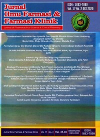 Jurnal Ilmu Farmasi & Farmasi Klinik  (Journal of Pharmaceutical Science & Clinical Pharmacy) Vol. 17 No. 2 Desember 2020