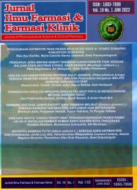 Jurnal Ilmu Farmasi & Farmasi Klinik  (Journal of Pharmaceutical Science & Clinical Pharmacy) Vol. 19 No. 1 Juni 2022