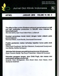 Image of Jurnal Gizi Klinik Indonesia Vol. 14 No.3 Januari 2018