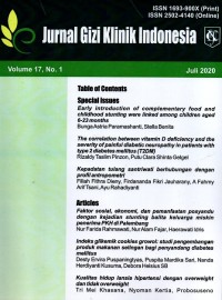 Image of Jurnal Gizi Klinik Indonesia Vol. 17 No. 1 Juli 2020