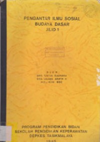 Image of Pengantar ilmu Sosial Budaya Dasar Jilid 1