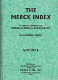 Image of The Merck Index An Encyclopedia Of Chemicals, Drugs, And Biologicals Volume I
