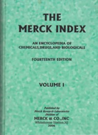 Image of The Merck Index An Encyclopedia Of Chemicals, Drugs, And Biologicals Volume I